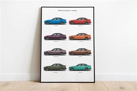 BMW M3 Individual Colors Digiral Print Art BMW G80 Competition Print ...