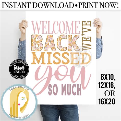 Welcome Back We Missed You Printable - Printable Word Searches