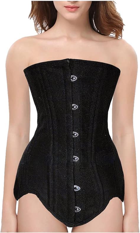 Briskorry Korsett Damen Sexy Bustier Top Gothic Satin Corset Bustier