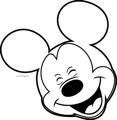 Disney Mickey Face Joy Coloring Page