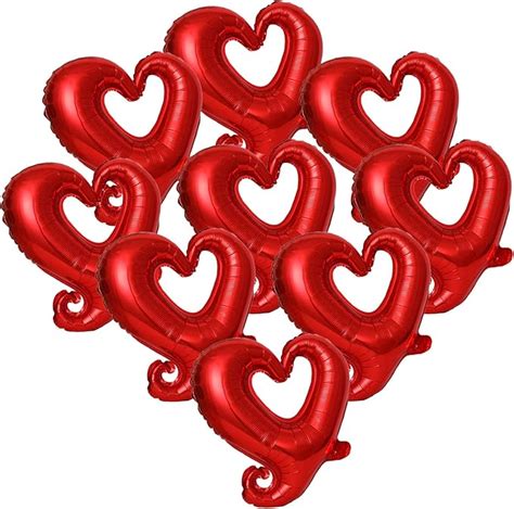 Amazon 18 Inch Hook Heart Foil Balloons For Valentines Day Decor