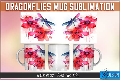 Dragonflies 11 15 Oz Mug Sublimation Graphic By Flydesignsvg