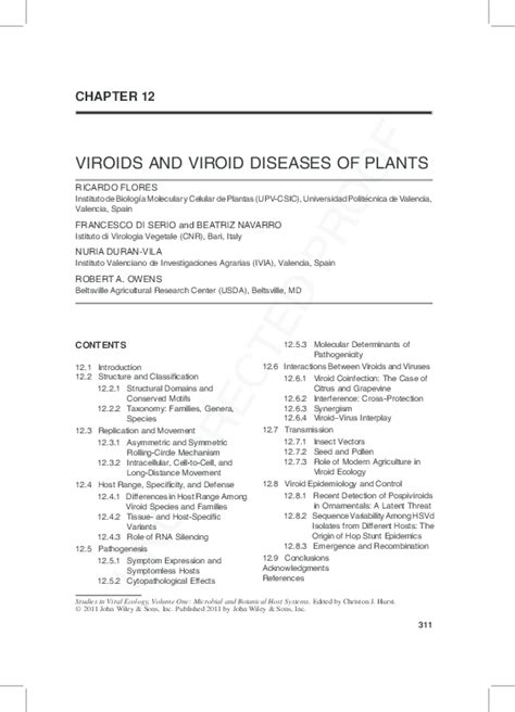 (PDF) Viroids and Viroid Diseases of Plants | Beatriz Navarro ...