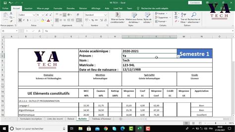 Excel Cr E Un Bulletin De Note Introduction Youtube Free Hot Nude