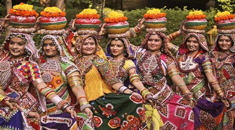 Joyful Garba Dance Of Gujarat During The Annual Navaratri Festival