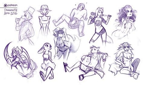 Apr 2016 Patreon Sketch Page By DragonFU Hentai Foundry