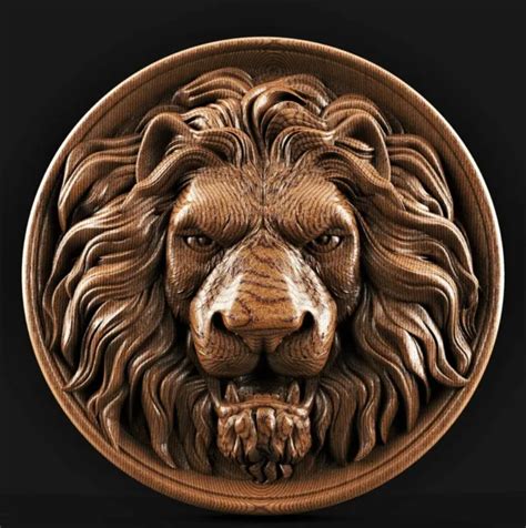 Lion Head D Model Relief For Cnc Router In Stl File Format