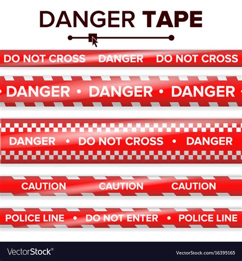 Danger tape red and white warning Royalty Free Vector Image