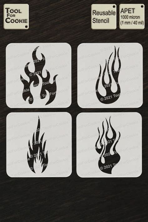 Flame Stencil Custom Stencil Any Font Any Design Any Size Etsy