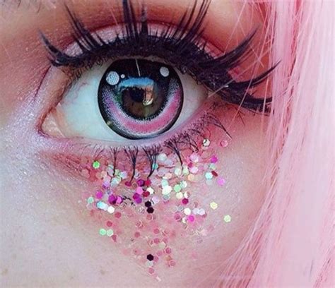 Pink Kawaii Glitter Makeup Anime Makeup Kawaii Makeup Harajuku Makeup