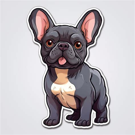 Premium AI Image | Cute French Bulldog Die Cut Sticker With Soft Color ...