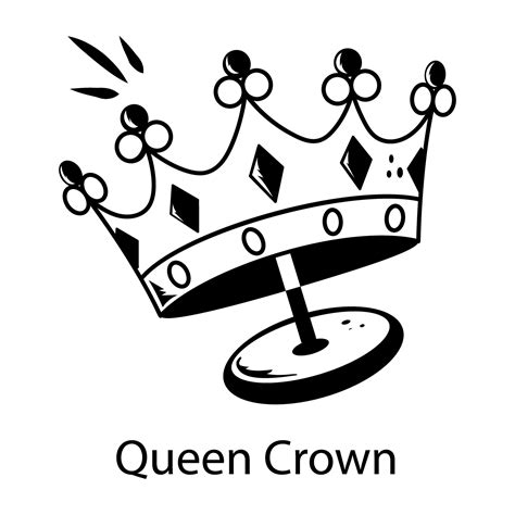 A Queen Crown Icon Designed In Hand Drawn Style 47401893 Vector Art At