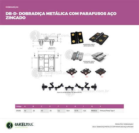 DOBRADIÇA METÁLICA DB D Bakelitsul