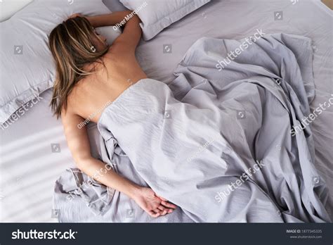 Top View Nude Woman Lying Bed Stock Photo 1877345335 Shutterstock