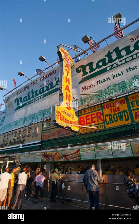 Nathans Famous Hot Dog Stand Surf Avenue Coney Island Brooklyn New York