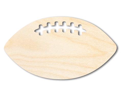 Unfinished Wood Football Threads Shape Sports Craft Up To Diy