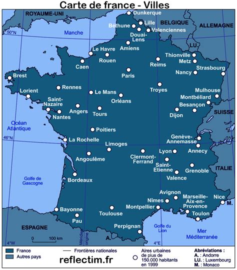 Carte De France Ville Voyages Cartes