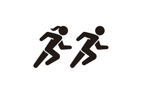 Man And Women Running Sport Icon Vector Afbeelding Door Sore