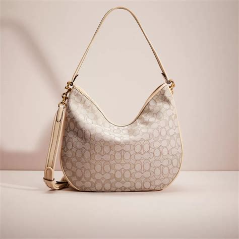 Restored Soft Tabby Hobo In Signature Jacquard Coach