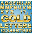 Yellow Shiny Letters Holiday Fonts Royalty Free Vector Image