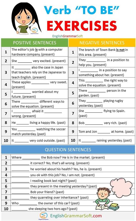 Verb To Be Exercises Positive Negative And Questions Verb English