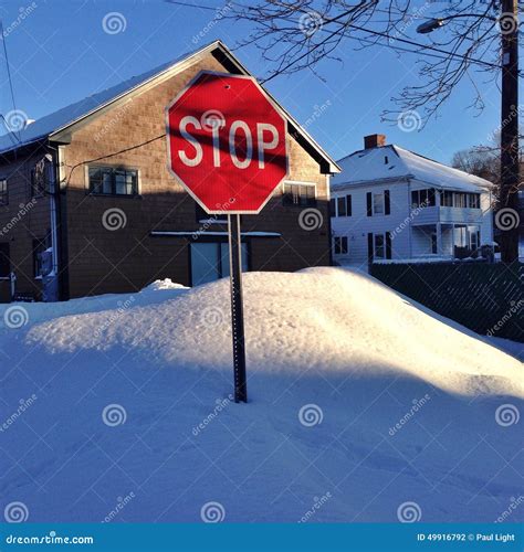 Stop sign editorial photography. Image of stop, snow - 49916792