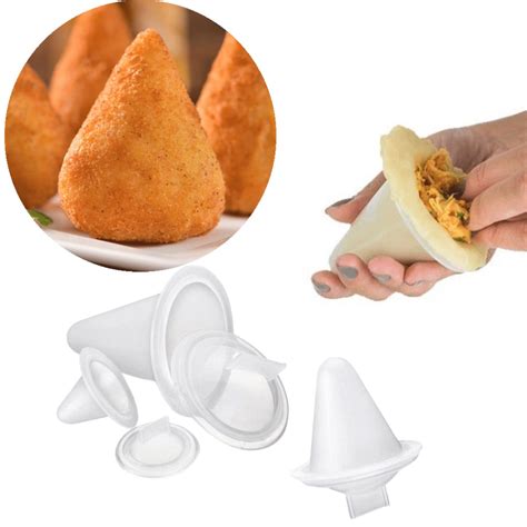 Kit Forma De Coxinha Modeladora Salgadinho Tamanhos P M G Bar