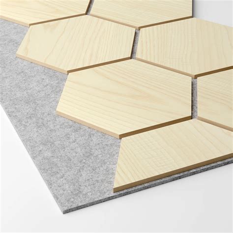 Hexagon Diamond Ash skarvpanel grå RecoSilent WallRibbon