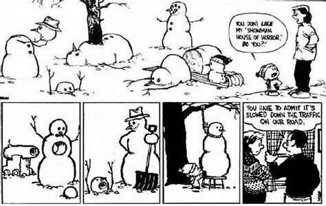 Calvin & Hobbes - 'snowman house of horror' | Calvin and hobbes snowmen ...