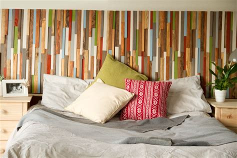 Modern Headboard Reclaimed Wood Furniture, earth tones, green, blue, copper, 30 x 90