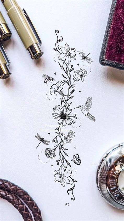 Pin By Talia Rouse On Tattoo Spine Tattoos For Women Floral Back