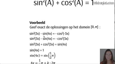 Goniometrie Vergelijkingen Oplossen Wiskunjeleren Oud Youtube