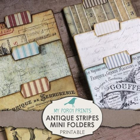 Shabby Mini File Folders Junk Journal Kit Printable Etsy