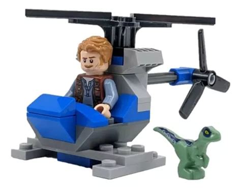 Lego Jurassic World 122113 Owen En Helicóptero Y Blue Raptor Cuotas Sin Interés