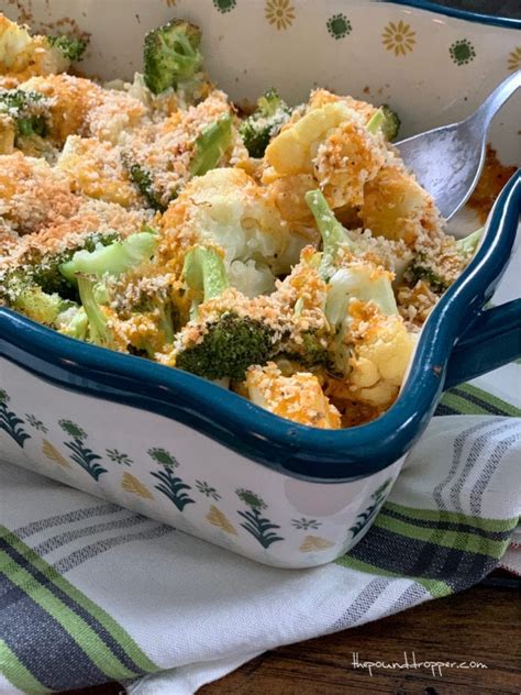 Easy Cheesy Broccoli And Cauliflower Bake Pound Dropper