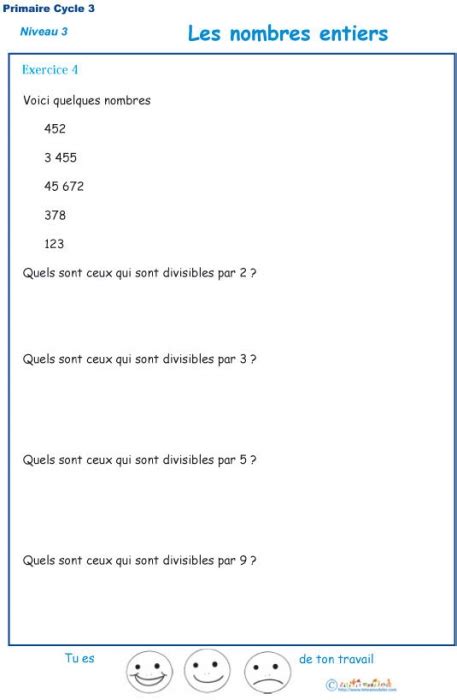 Leicht Orient Elend multiples et diviseurs cm1 exercices à imprimer