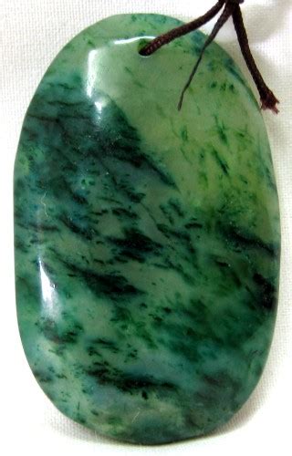 Large Chinese Green Jade Gem Stone Pendant