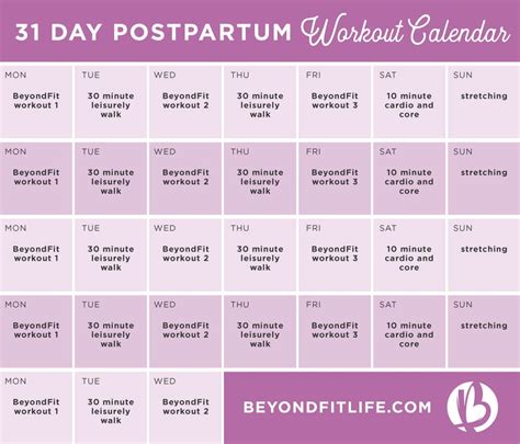 Free Postpartum Workout Plan For Moms Beyondfit Mom In 2020