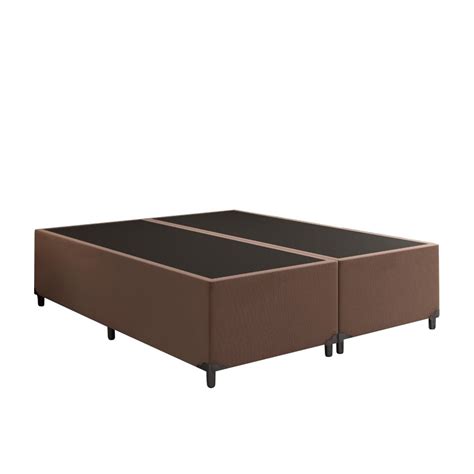 Cama Box King Bipartido Mica Suede Marrom X X Madeiramadeira