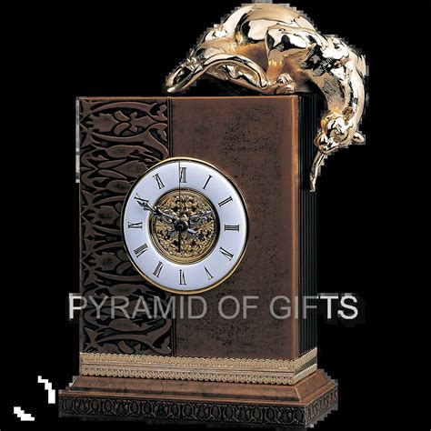 Интерьерные часы на камин, с фигурой пантеры | магазин "Pyramid of gifts"