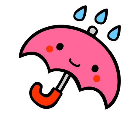 雨（傘）の無料イラスト素材 イラスト無料素材かわいい系