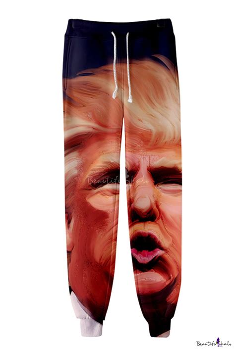 New Arrival Funny Trump 3d Printed Drawstring Waist Casual Loose Joggers Sweatpants