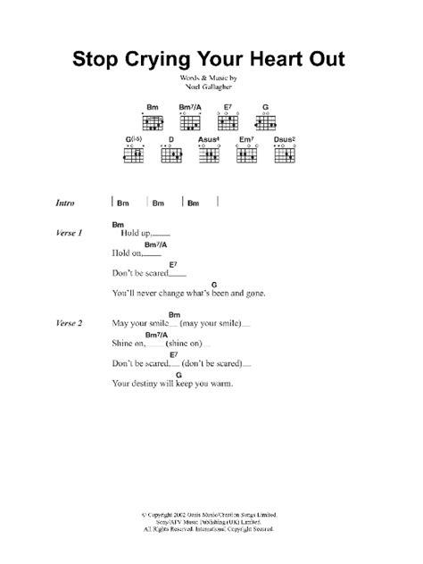 Stop Crying Your Heart Out | Sheet Music Direct