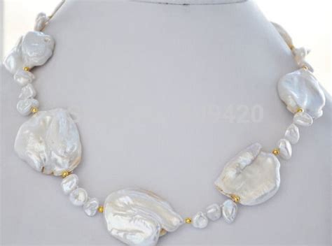 Dyy Free Mm White Baroque Keshi Reborn Pearl Necklace Pearl