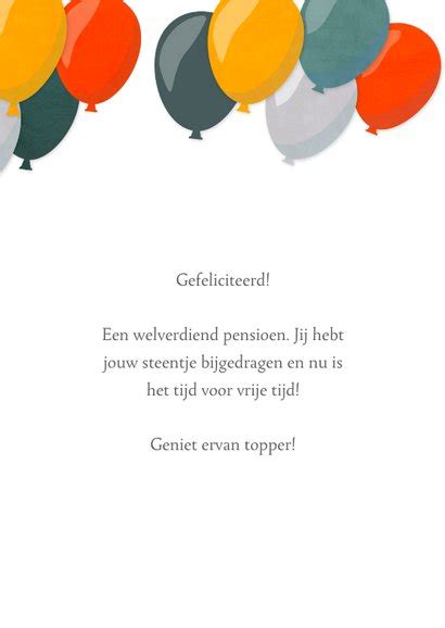 Felicitatie Pensioen Feestelijke Vogel Met Kaartje Go