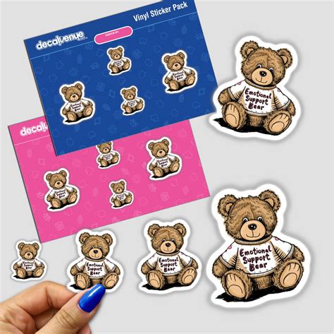 Spread Joy With Emotional Support Bear Stickers Visual Vibes Decal Venue