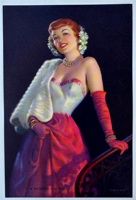 Vintage Art Frahm 4x6 Calendar Girl Pin Up Print A Modern Cinderella Ebay