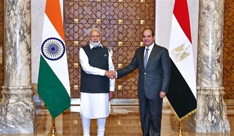 President El-Sisi Receives India's Prime Minister at Ittihadia Palace-SIS