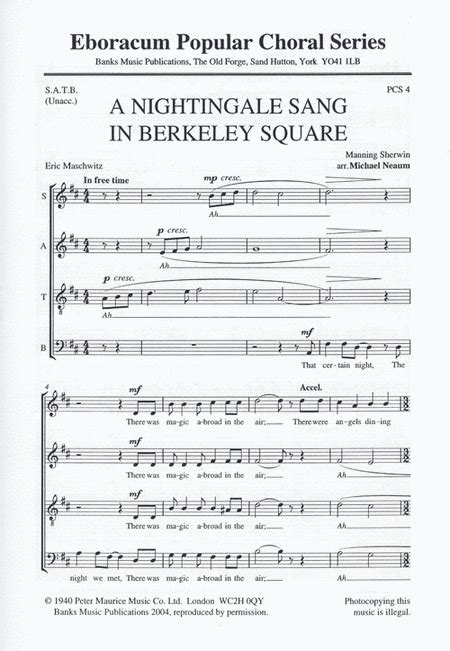 A Nightingale Sang In Berkeley Square By Manning Sherwin Part