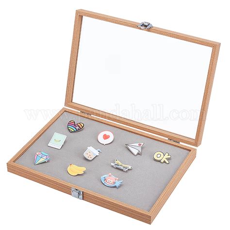 Shop OLYCRAFT Wood Pin Display Case Badge Display Cases Badge Storage